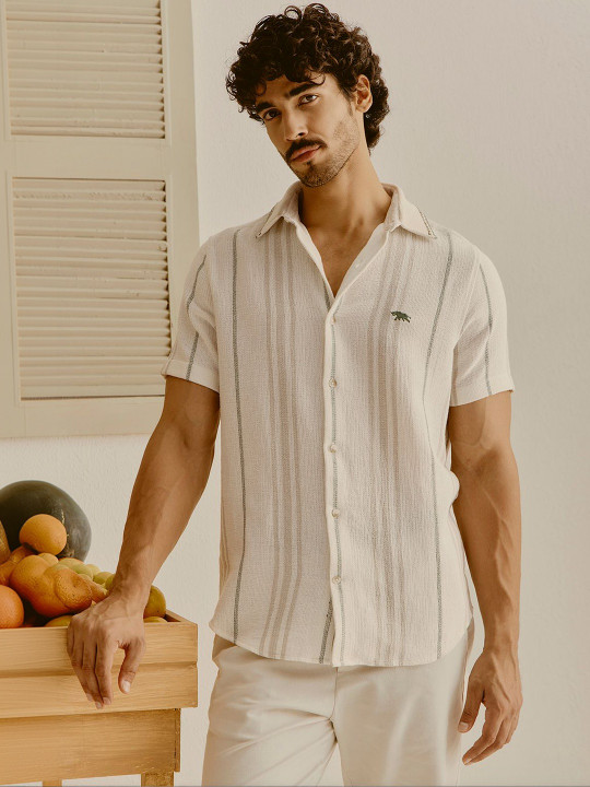 Pure Cotton Embroidered Regular Fit Shirt